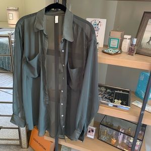American Apparel Oversized Sheer Chiffon Top